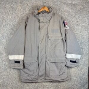 Bulwark FR Jacket Mens XXL Gray Flame Resistant Work Reflective Hi Vis Quilted